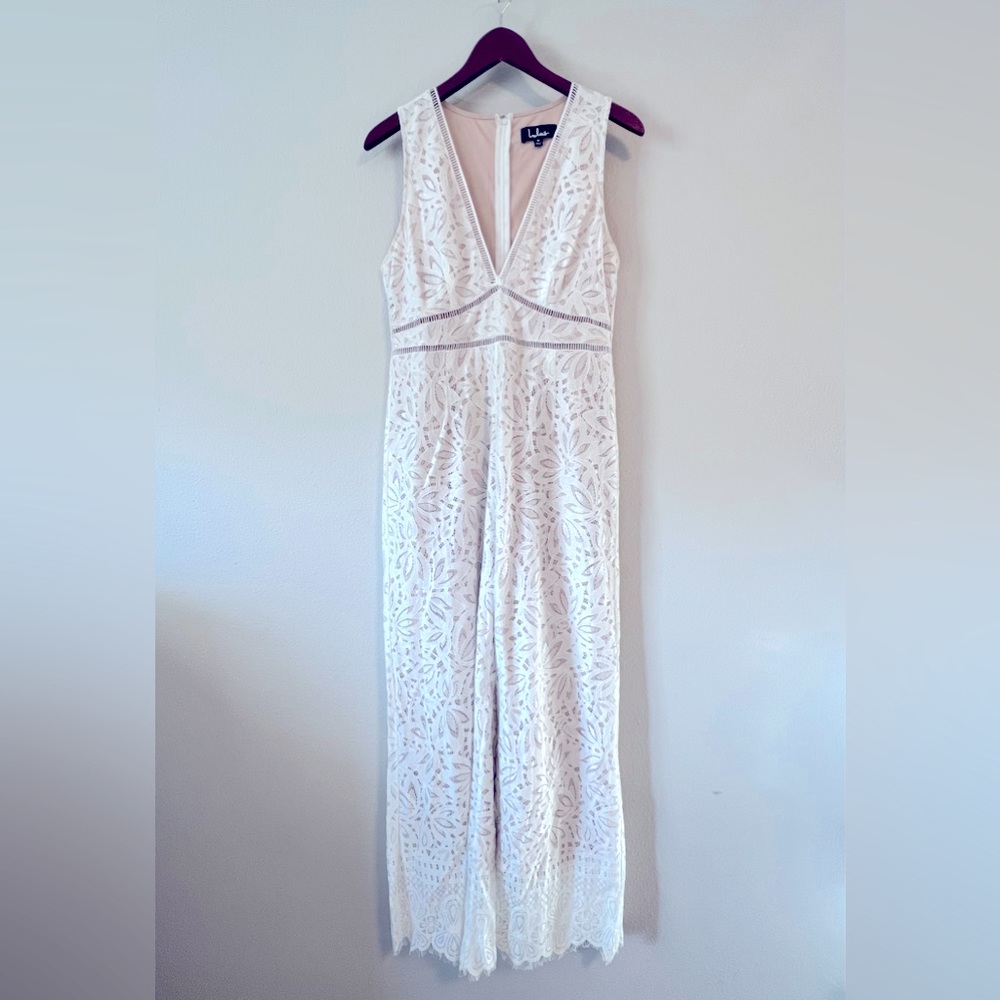 Lulus Amora White Lace Jumpsuit - Size M